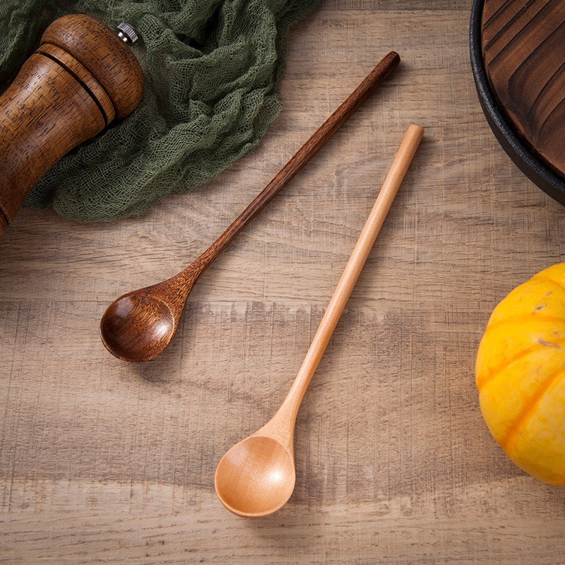 Muỗng Gỗ XÀ CỪ Cafe Cán Dài Tiện Lợi Phong Cách Nhật Cho Nhà Bếp - Ảnh 5