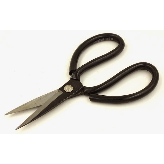 Kéo thép cắt đa năng bọc da đen loại nhỏ