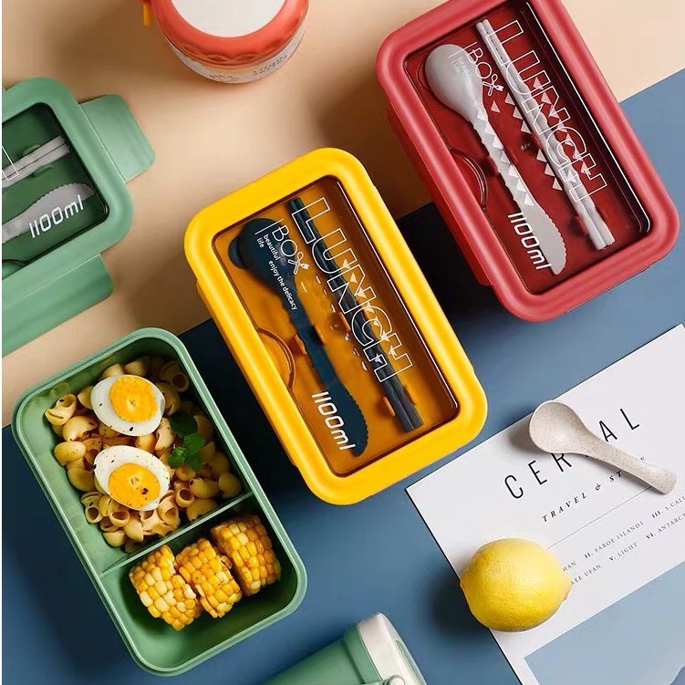 Hộp đựng cơm lúa mạch kèm muỗng đũa inox tiện dụng - Ảnh 5