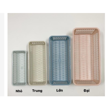Khay chữ nhật nhựa K4 đựng bút viết, vật dụng ngăn nắp màu xinh đẹp hàn quốc - Ảnh 4