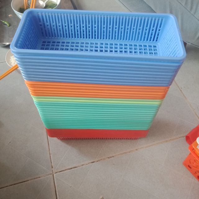 Khay chữ nhật nhựa K4 đựng bút viết, vật dụng ngăn nắp màu xinh đẹp hàn quốc