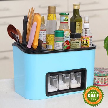 Kệ đựng tổng hợp gia vị, dao, thớt - Hộp đựng dụng cụ nhà bếp đa năng nhựa cao cấp - Ảnh 3