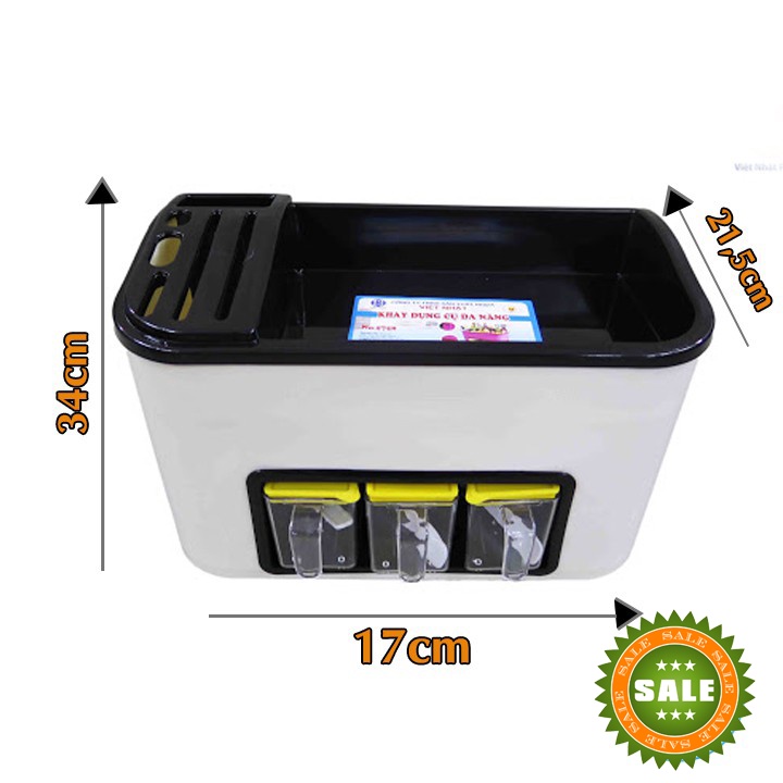 Kệ đựng tổng hợp gia vị, dao, thớt - Hộp đựng dụng cụ nhà bếp đa năng nhựa cao cấp - Ảnh 2