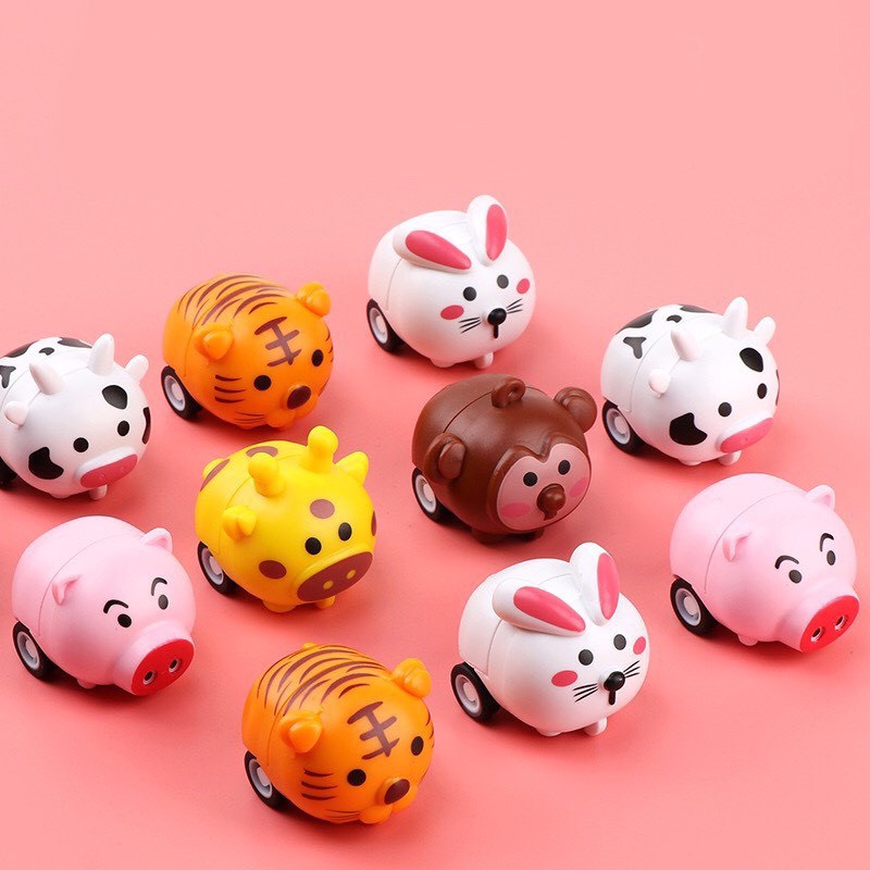 Xe Đồ Chơi Con Vật Kéo Lùi Hình Động Vật Hoạt Hình - Thú con mini chạy dây cót cho bé - Ảnh 8