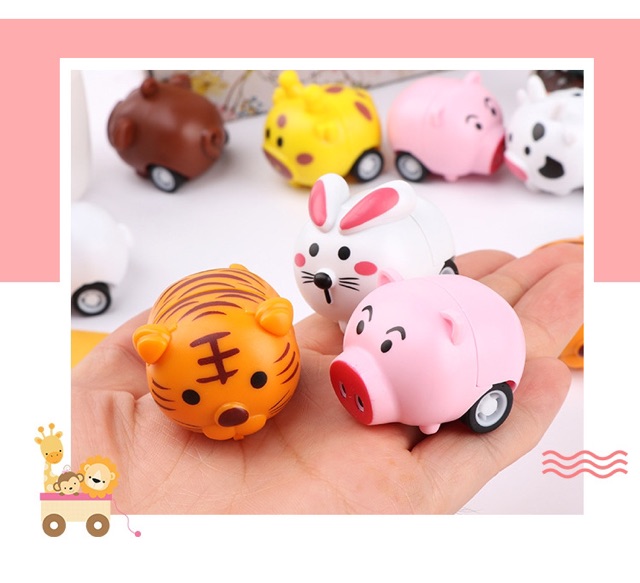 Xe Đồ Chơi Con Vật Kéo Lùi Hình Động Vật Hoạt Hình - Thú con mini chạy dây cót cho bé - Ảnh 5