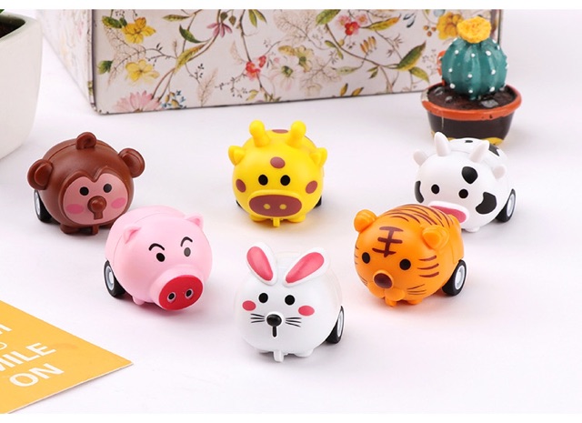 Xe Đồ Chơi Con Vật Kéo Lùi Hình Động Vật Hoạt Hình - Thú con mini chạy dây cót cho bé - Ảnh 4