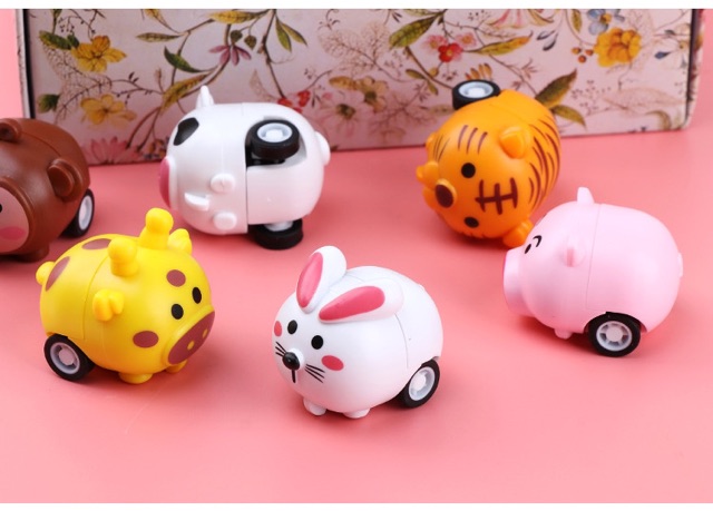Xe Đồ Chơi Con Vật Kéo Lùi Hình Động Vật Hoạt Hình - Thú con mini chạy dây cót cho bé - Ảnh 2