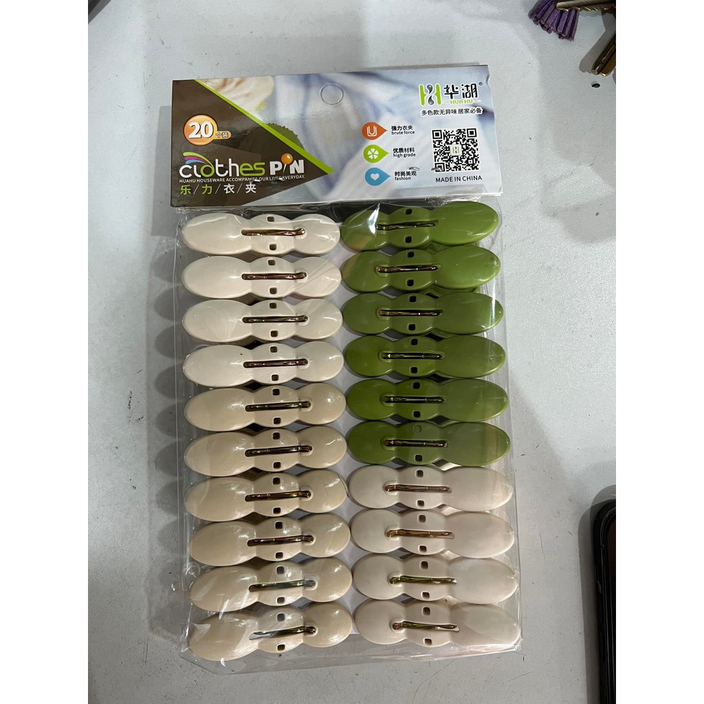Set 20 Kẹp HÌNH ĐẬU PHỌNG Răng Cưa Giữ Quần Áo Chống Rơi Tiện Lợi