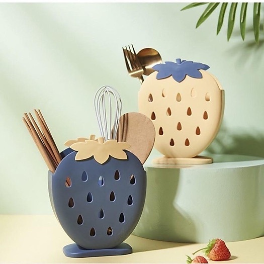 Ống Cắm Bút, Ống Đựng Đũa Muỗng, Đựng Đồ Đa Năng Hình Dáng Trái Dâu Ngộ Nghĩnh - Ảnh 2