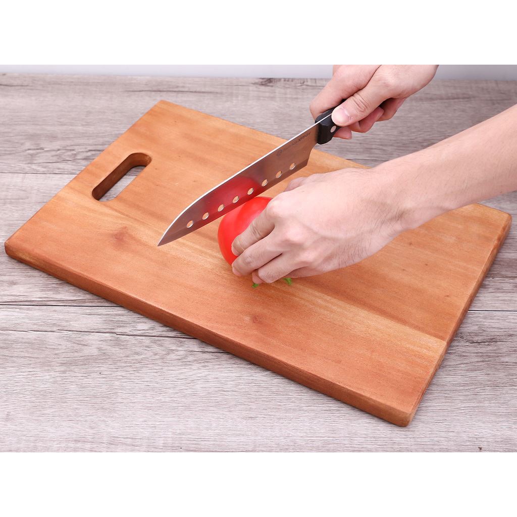 Thớt Gỗ Xà Cừ Nguyên Khối Chữ Nhật Dày 2cm (20X28X2cm) - Ảnh 6