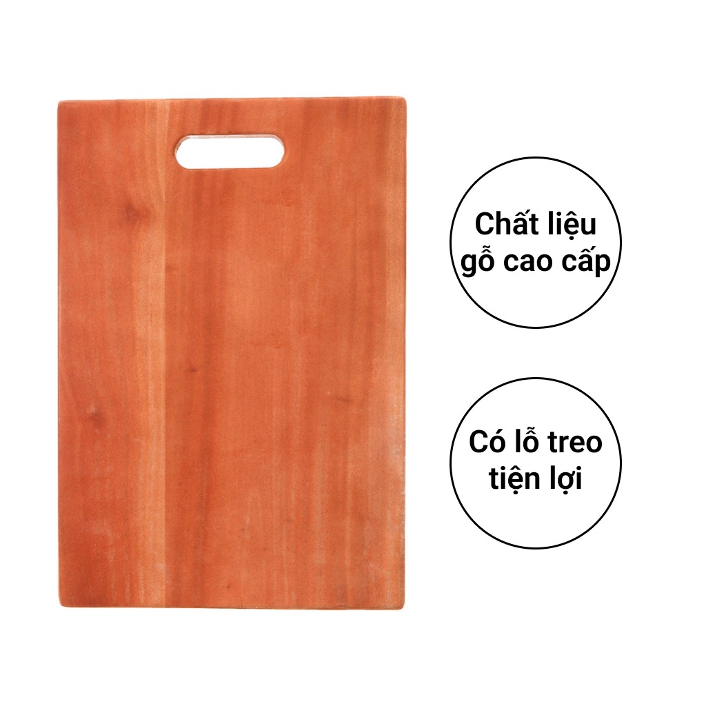 Thớt Gỗ Xà Cừ Nguyên Khối Chữ Nhật Dày 2cm (20X28X2cm) - Ảnh 4