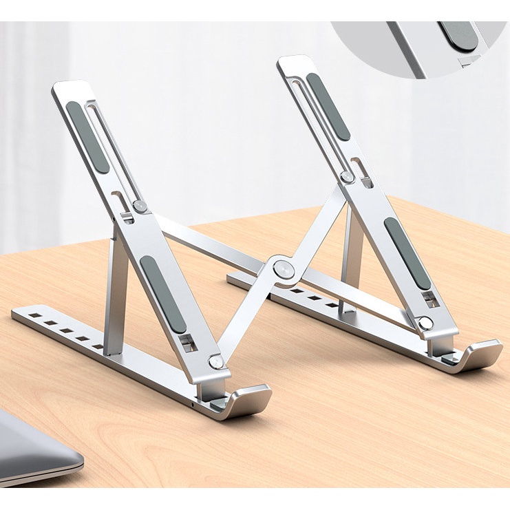 Giá đỡ LAPTOP, MACBOOK, IPAD (K3) bằng nhôm có thể điều chỉnh được độ cao, đế tản nhiệt kê laptop nhôm - Ảnh 9