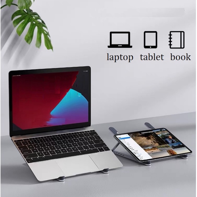 Giá đỡ LAPTOP, MACBOOK, IPAD (K3) bằng nhôm có thể điều chỉnh được độ cao, đế tản nhiệt kê laptop nhôm - Ảnh 5