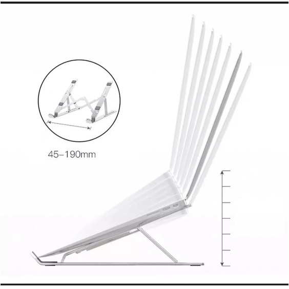 Giá đỡ LAPTOP, MACBOOK, IPAD (K3) bằng nhôm có thể điều chỉnh được độ cao, đế tản nhiệt kê laptop nhôm - Ảnh 2
