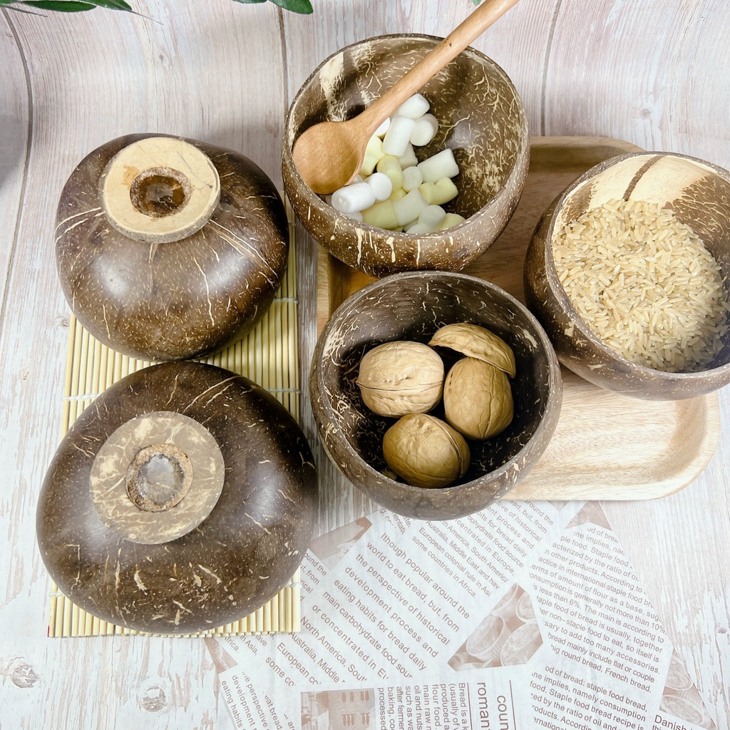 Bát Chén Gáo Dừa cao cấp dùng ăn Salad, hoa quả dầm - Ảnh 4