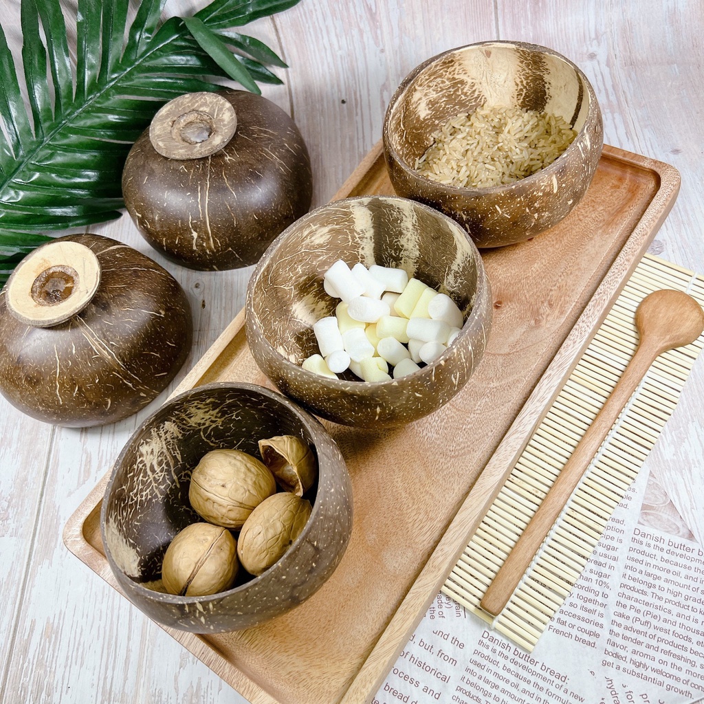 Bát Chén Gáo Dừa cao cấp dùng ăn Salad, hoa quả dầm - Ảnh 3