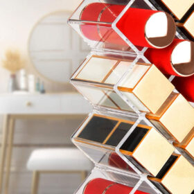 KHAY ĐỰNG SON HÌNH THÁP MICA 16 ô SIÊU DÀY DẶN CAO CẤP