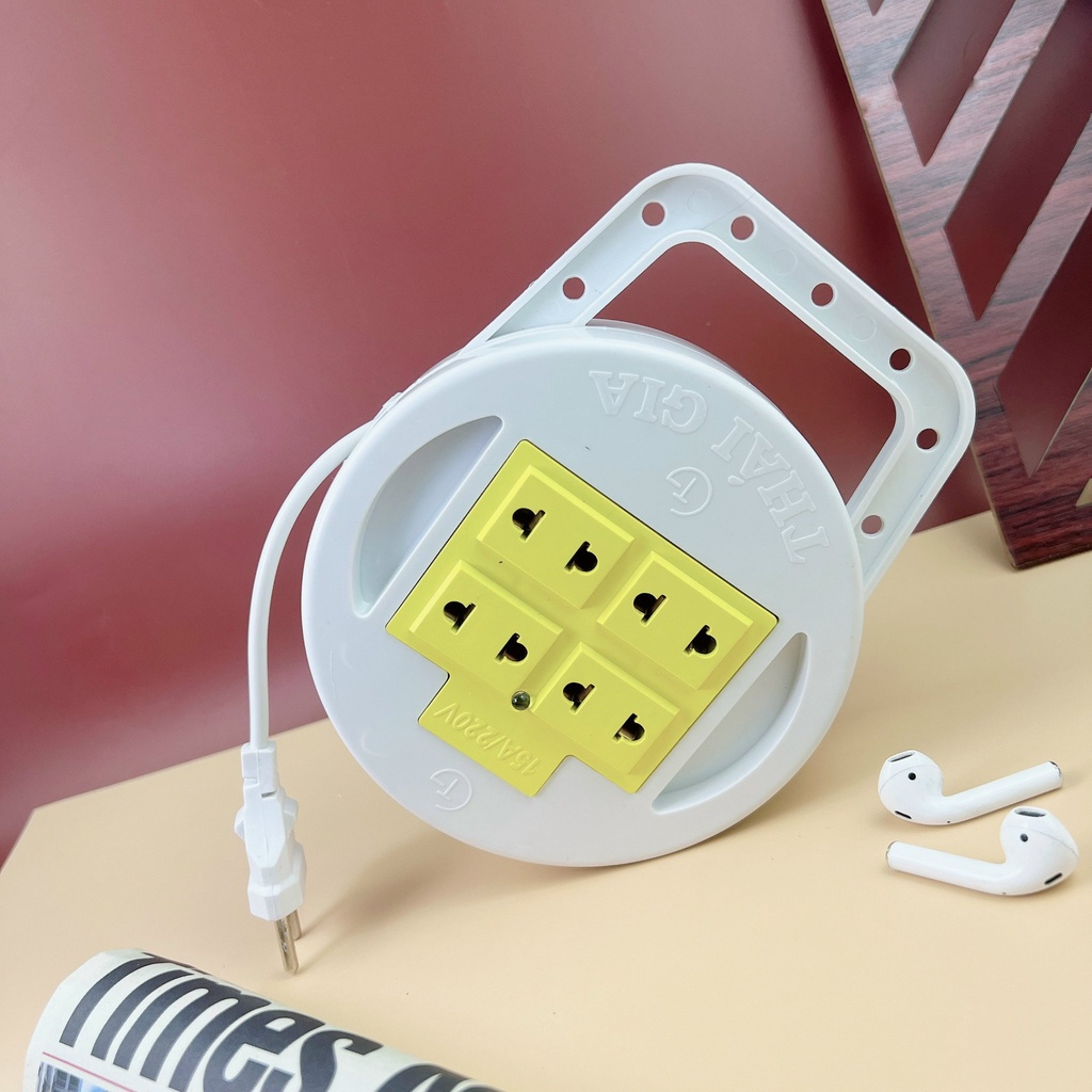 Ổ Cắm Điện Quay Tròn 5m - Màu Trắng - Ảnh 4