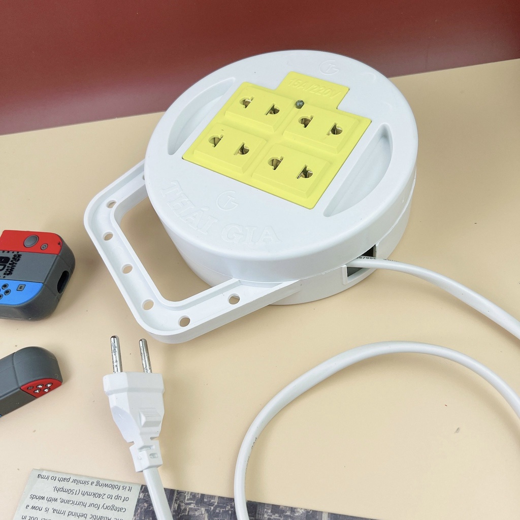 Ổ Cắm Điện Quay Tròn 5m - Màu Trắng - Ảnh 3