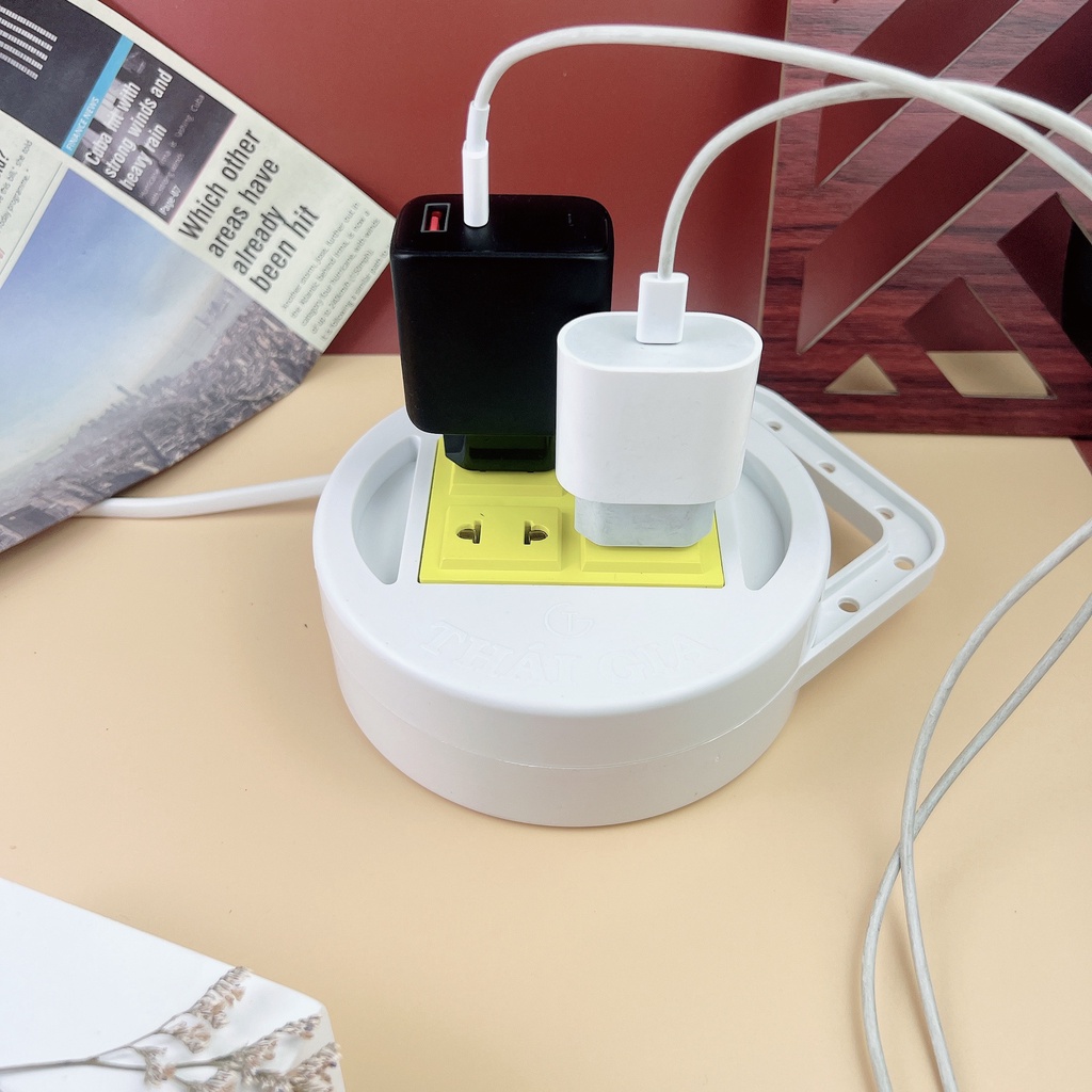 Ổ Cắm Điện Quay Tròn 5m - Màu Trắng - Ảnh 2