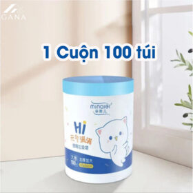 Cuộn 100 Túi đựng rác dây rút Minaier chống rò rỉ nước, không sợ bẩn tay, Túi đựng rác cuộn siêu dai