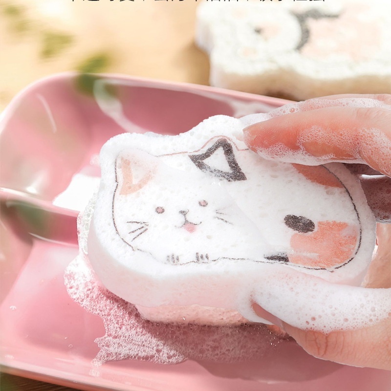 Miếng rửa chén MA THUẬT BIẾN HÌNH bột gỗ dạng nén hoạt hình tiện dụng - Ảnh 8