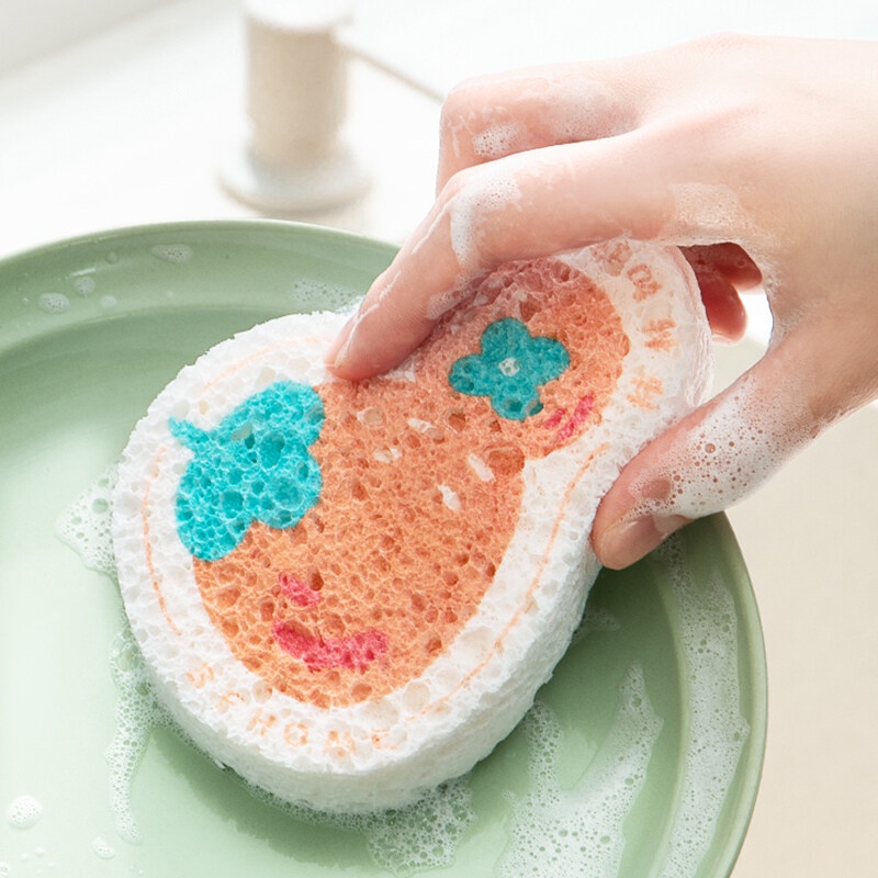 Miếng rửa chén MA THUẬT BIẾN HÌNH bột gỗ dạng nén hoạt hình tiện dụng - Ảnh 7