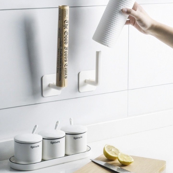 Giá Dán Tường (L32) Treo Cuộn Giấy, Móc Treo Đồ Chữ L Dính Tường Đa Năng - Ảnh 9