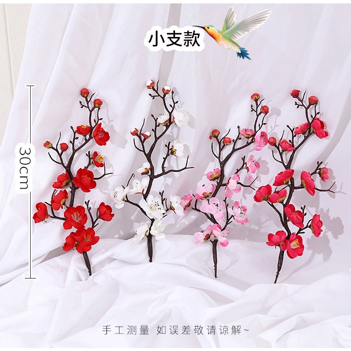 Cành đào cổ giả cành mai giả - thân cổ 20cm trang trí tết, giỏ quà Tết - Ảnh 5