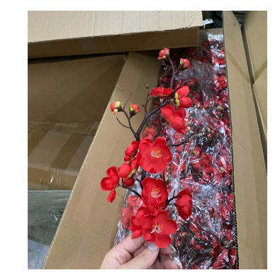 Cành đào cổ giả cành mai giả - thân cổ 20cm trang trí tết, giỏ quà Tết - Ảnh 3