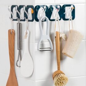 Móc Dán Tường 6 Móc Dán Được Bề Mặt Góc Tường, Có Thể Cắt Rời Tiện Lợi - C22