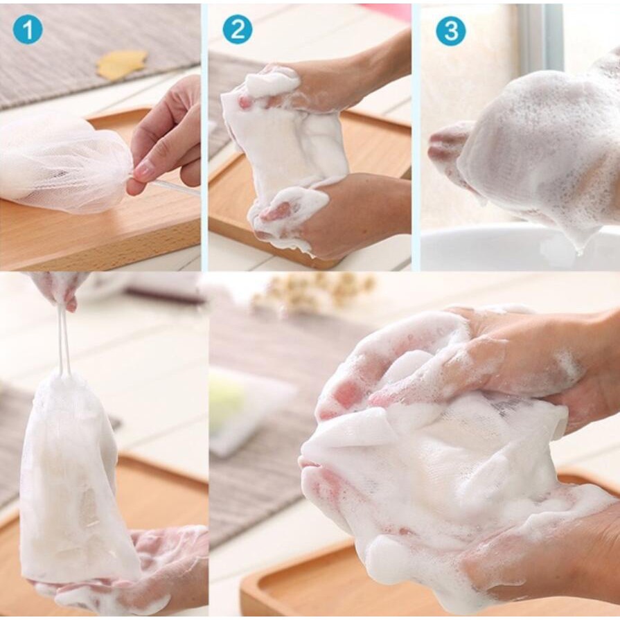 SET 3 Túi Lưới Đựng Xà Bông Tắm Tạo Bọt - Ảnh 4