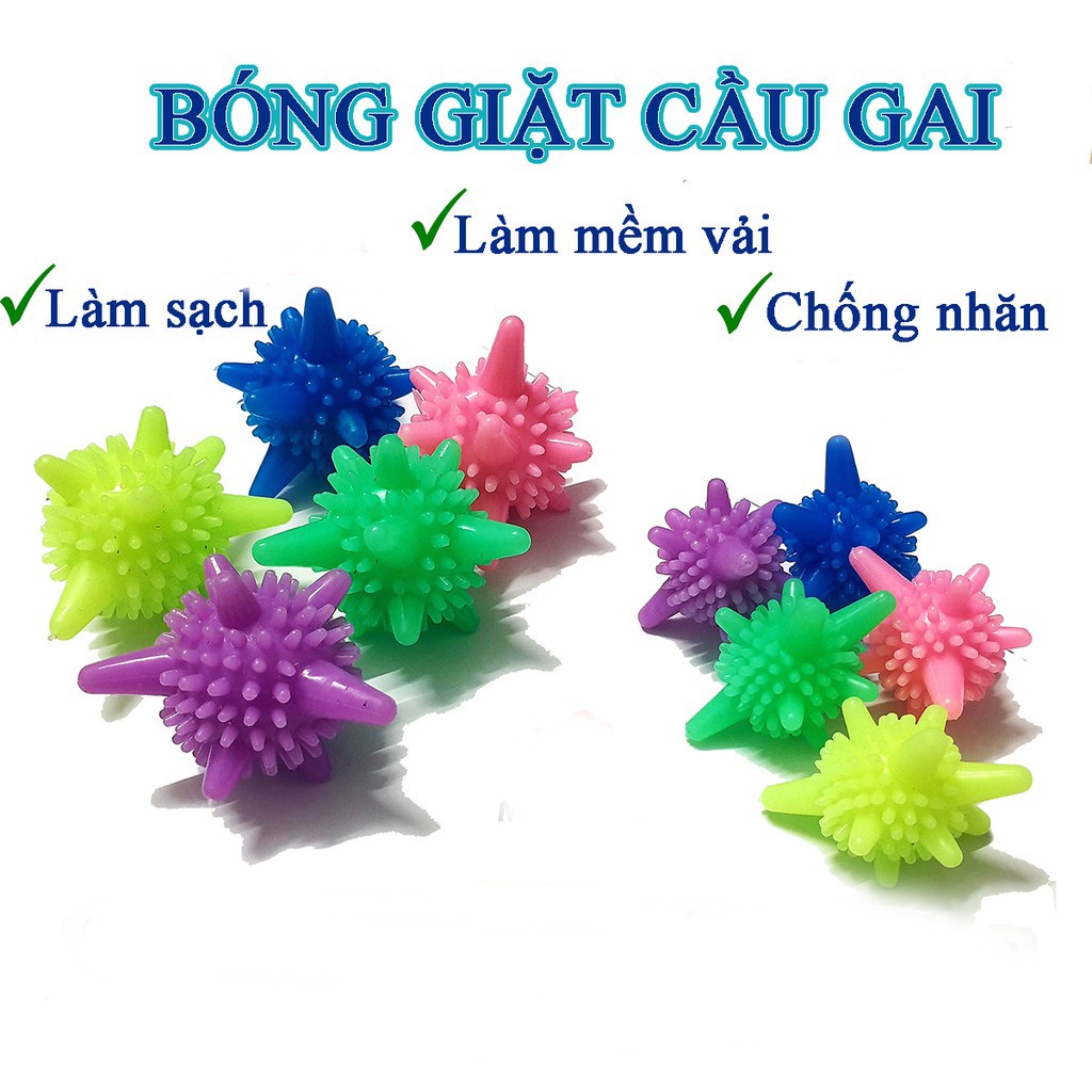 Bóng giặt quần áo cầu gai viên, banh bóng gai mini máy giặt đồ thay thế nước giặt, xả, tẩy siêu sạch chống nhăn quần áo - Ảnh 8