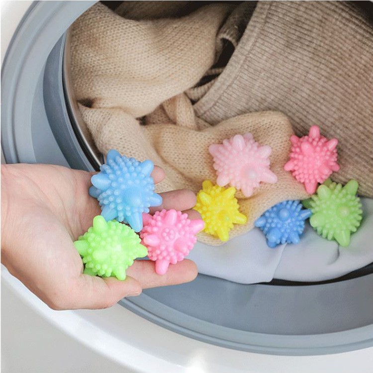 Bóng giặt quần áo cầu gai viên, banh bóng gai mini máy giặt đồ thay thế nước giặt, xả, tẩy siêu sạch chống nhăn quần áo - Ảnh 6