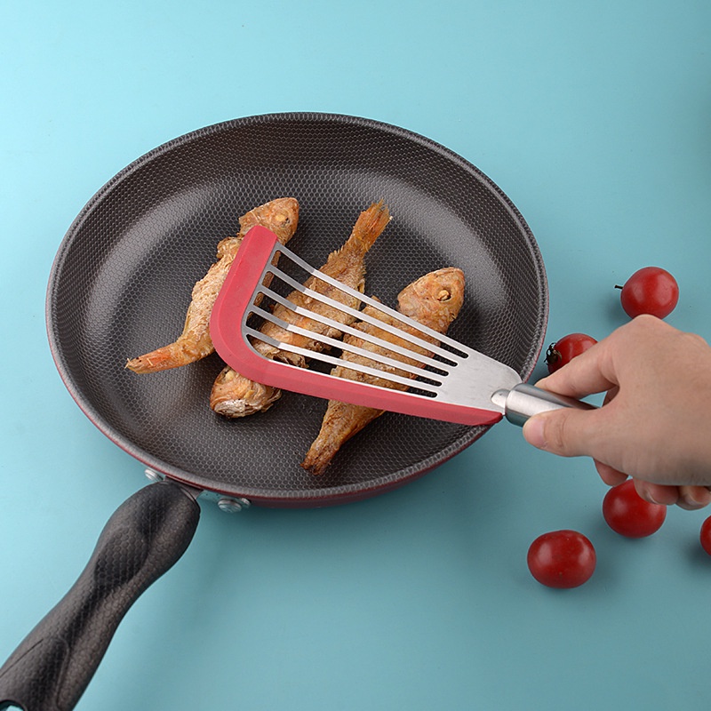 Xẻng Chiên RÁO DẦU (X1) dùng chiên trứng, cá thịt thiết kế đặc biệt Bằng Silicone chống trượt tiện lợi - Ảnh 8