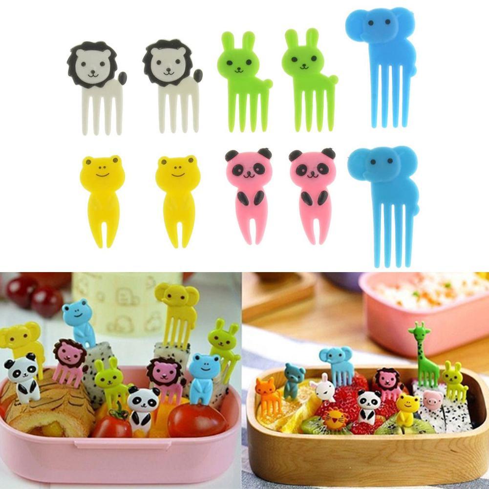 Bộ 10 Nĩa HÌNH ĐỘNG VẬT ăn trái cây Hoạt Hình Dễ Thương Sáng Tạo Trang Trí Cho bé - Ảnh 9