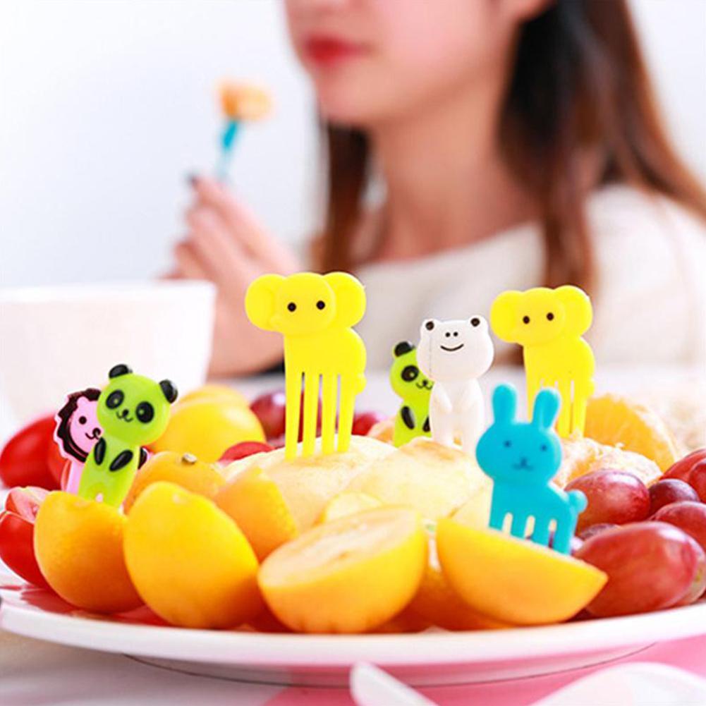 Bộ 10 Nĩa HÌNH ĐỘNG VẬT ăn trái cây Hoạt Hình Dễ Thương Sáng Tạo Trang Trí Cho bé - Ảnh 7