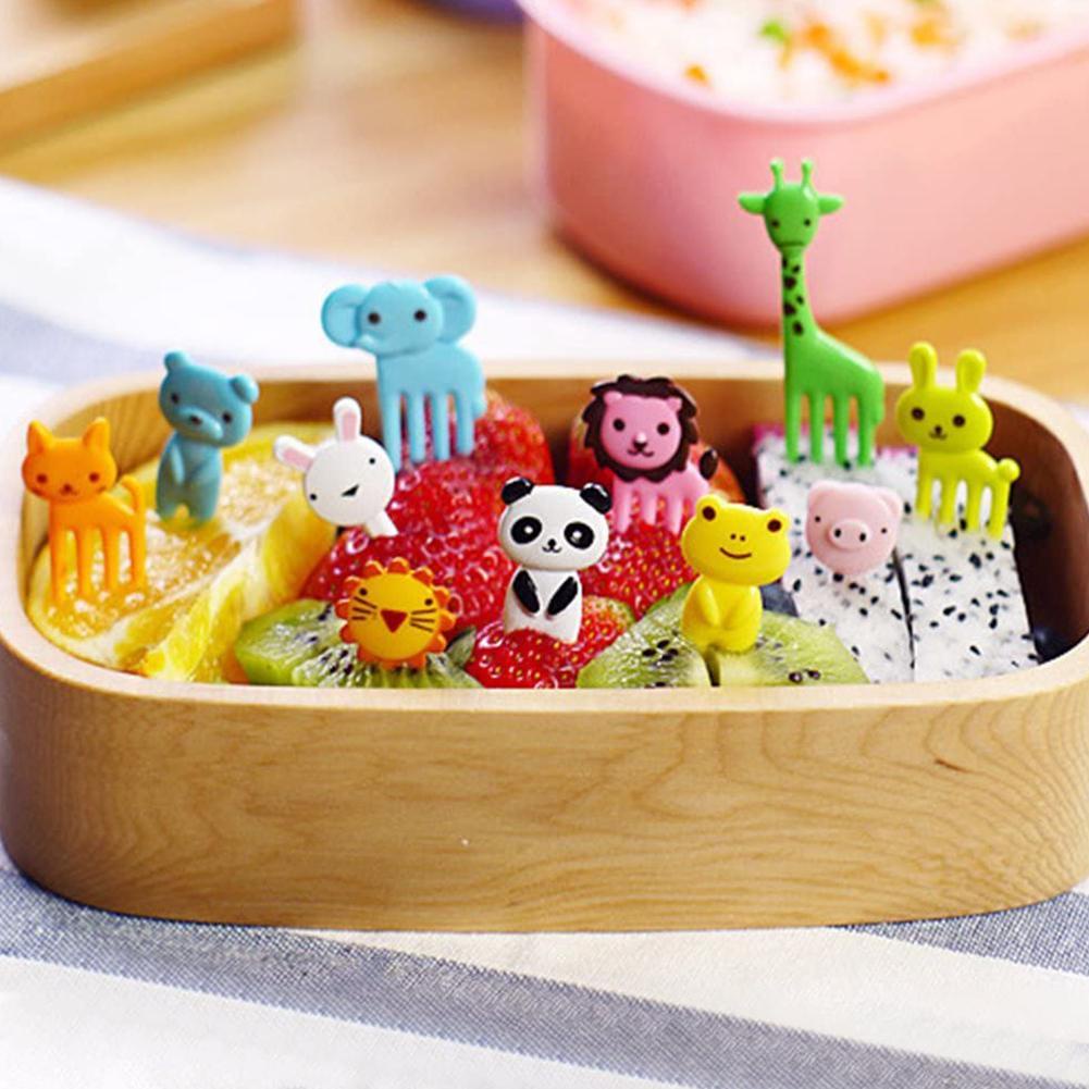 Bộ 10 Nĩa HÌNH ĐỘNG VẬT ăn trái cây Hoạt Hình Dễ Thương Sáng Tạo Trang Trí Cho bé - Ảnh 6