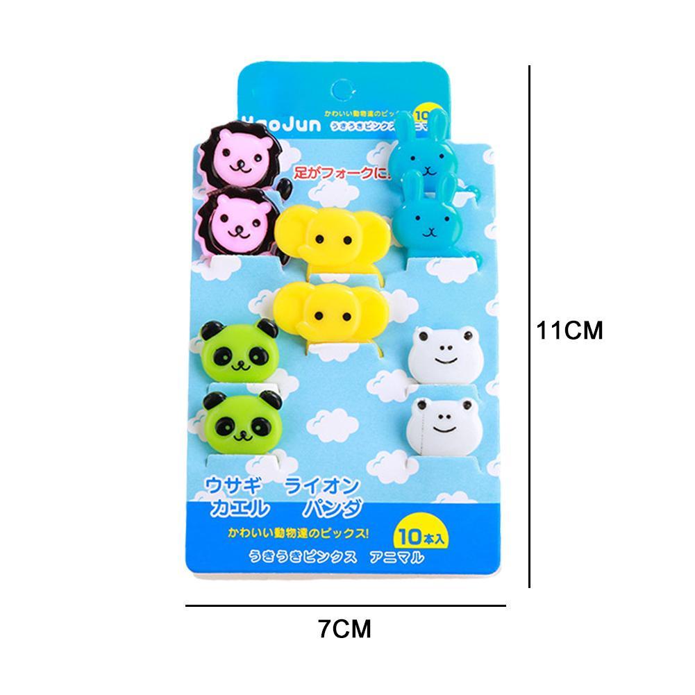 Bộ 10 Nĩa HÌNH ĐỘNG VẬT ăn trái cây Hoạt Hình Dễ Thương Sáng Tạo Trang Trí Cho bé - Ảnh 2