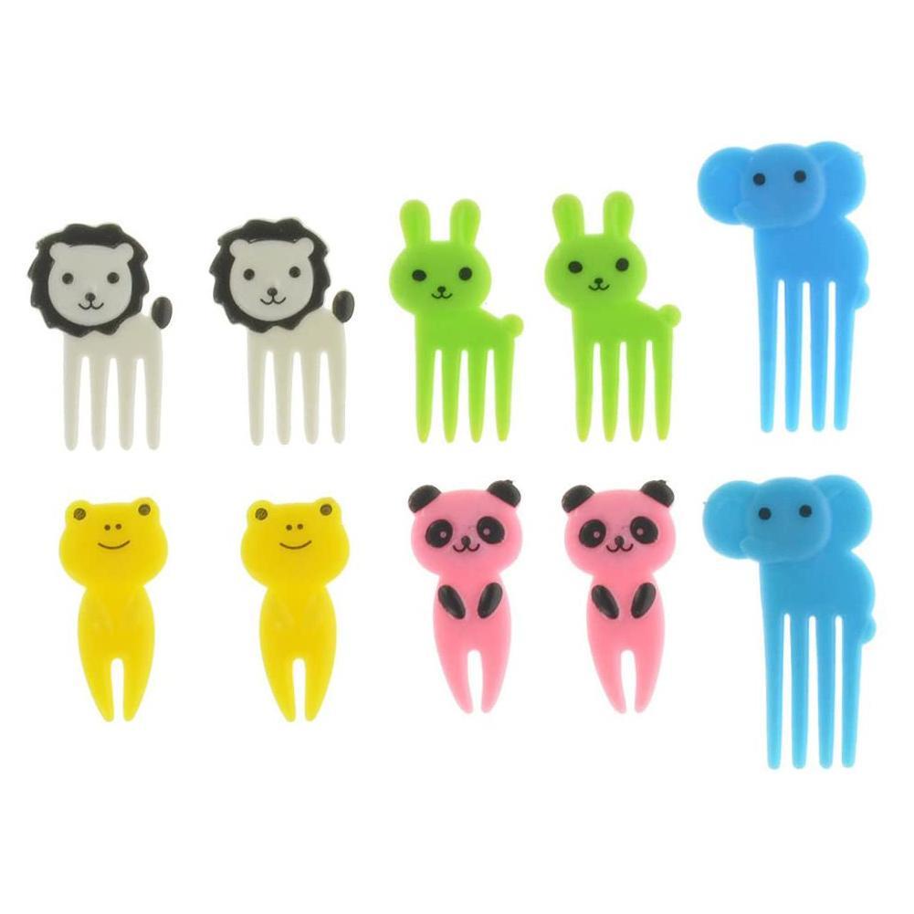 Bộ 10 Nĩa HÌNH ĐỘNG VẬT ăn trái cây Hoạt Hình Dễ Thương Sáng Tạo Trang Trí Cho bé