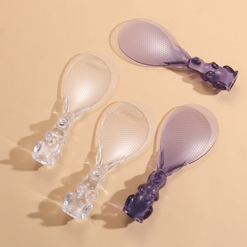 Muỗng Cơm Va cơm THỎ TRONG SUỐT Chống Dính tự đứng dễ thương - Ảnh 9