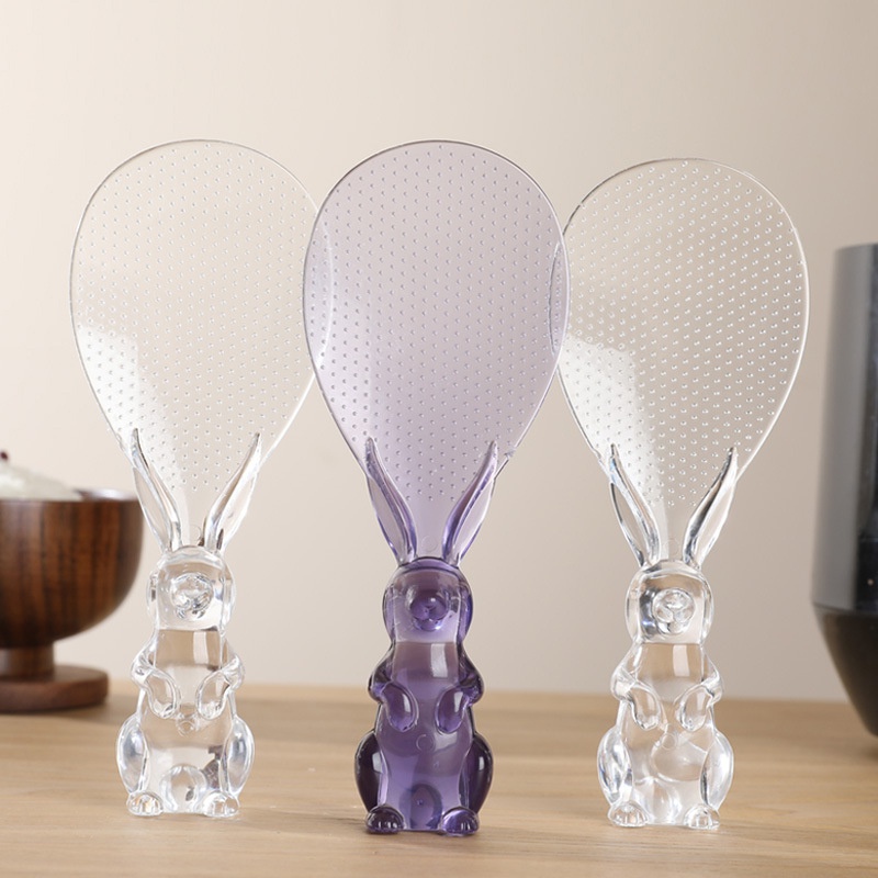 Muỗng Cơm Va cơm THỎ TRONG SUỐT Chống Dính tự đứng dễ thương - Ảnh 8