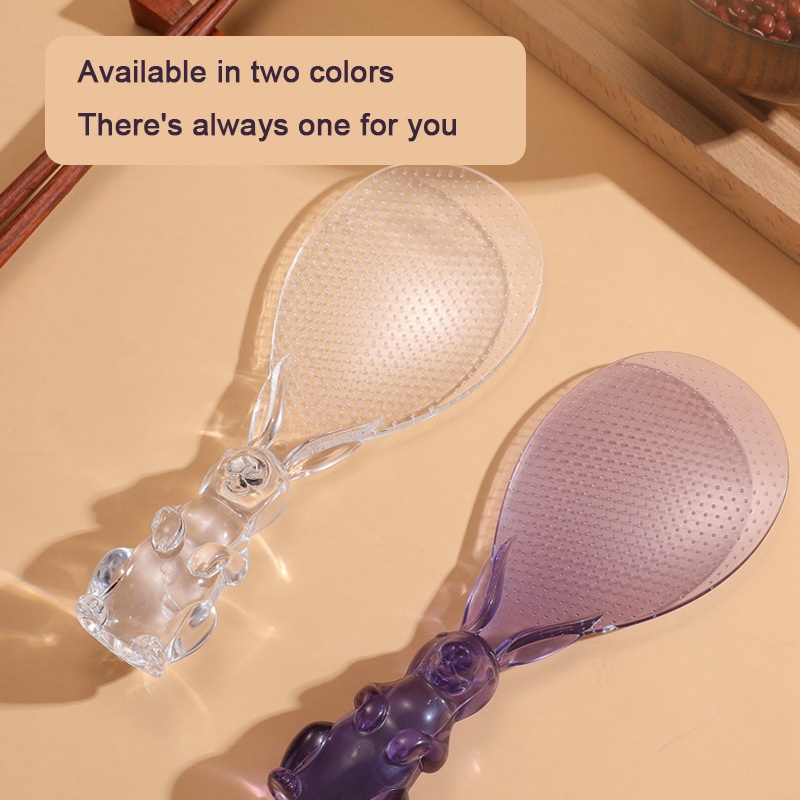 Muỗng Cơm Va cơm THỎ TRONG SUỐT Chống Dính tự đứng dễ thương - Ảnh 2