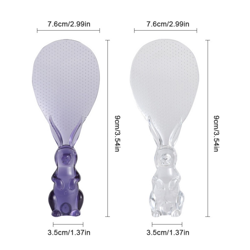 Muỗng Cơm Va cơm THỎ TRONG SUỐT Chống Dính tự đứng dễ thương