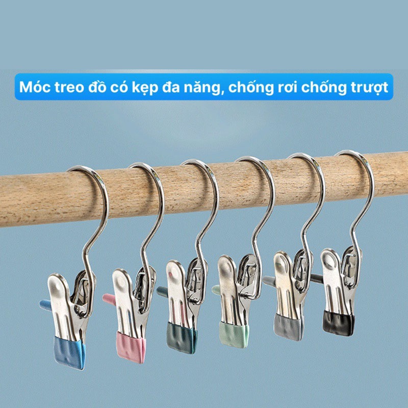 (SET 5) MÓC 1 KẸP treo quần áo, móc treo đồ đa năng bằng thép không rỉ, tiết kiệm diện tích - Ảnh 9