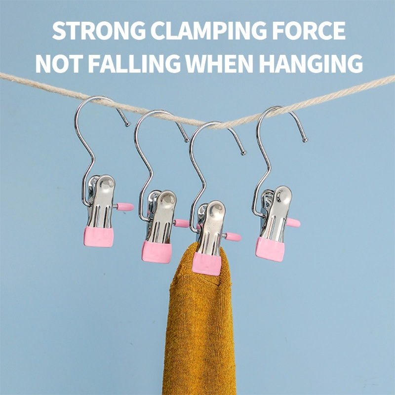 (SET 5) MÓC 1 KẸP treo quần áo, móc treo đồ đa năng bằng thép không rỉ, tiết kiệm diện tích - Ảnh 5
