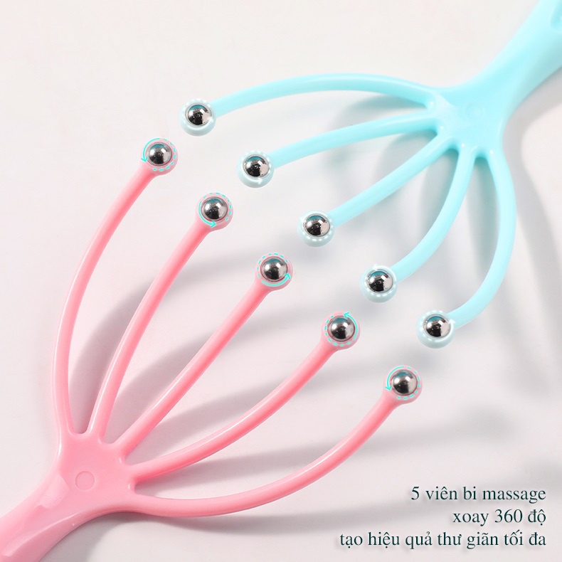 Massage Đầu 5 Bi Sắt Dụng cụ mát xa đầu 5 nhánh gắn bi sắt - Ảnh 8