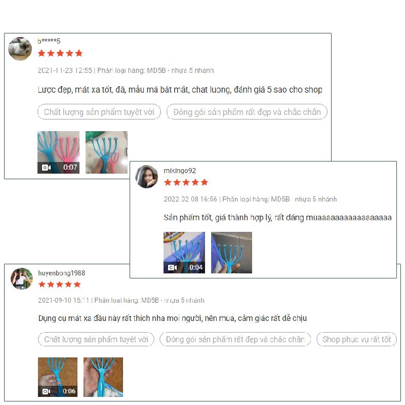 Massage Đầu 5 Bi Sắt Dụng cụ mát xa đầu 5 nhánh gắn bi sắt - Ảnh 6