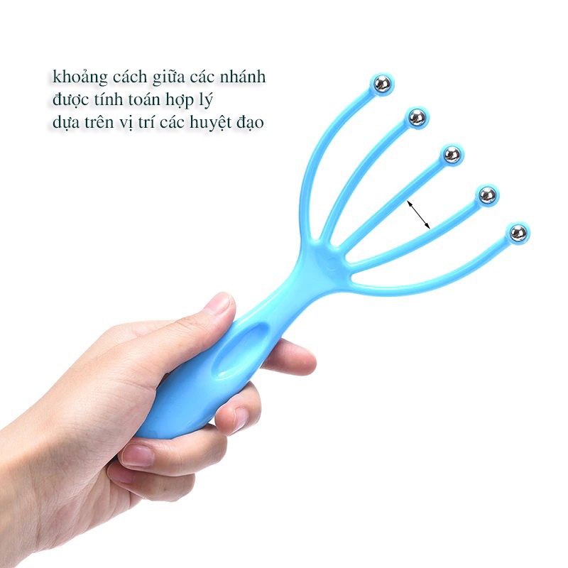 Massage Đầu 5 Bi Sắt Dụng cụ mát xa đầu 5 nhánh gắn bi sắt - Ảnh 4