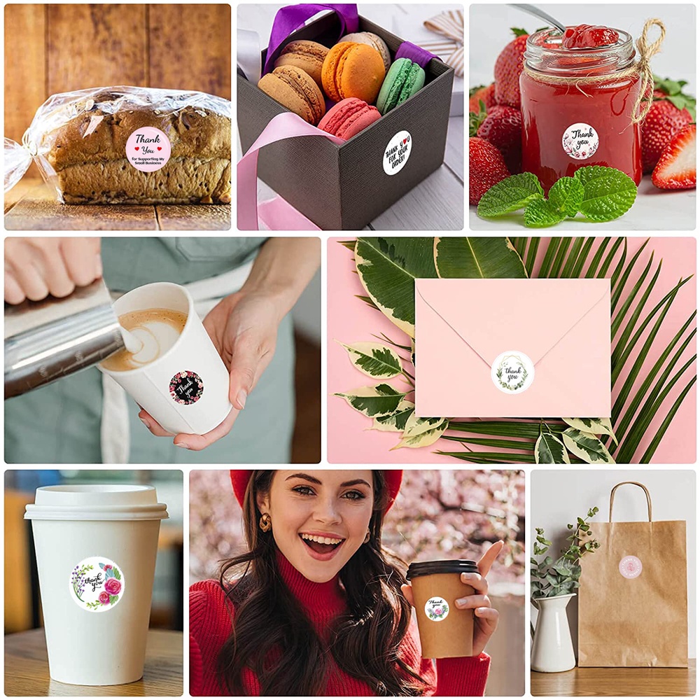 Cuộn 500 tem dán sticker in chữ thank you - Ảnh 8